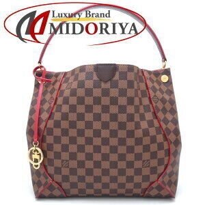 Louis Vuitton Damier Kaisa Hobo Shoulder Bag Brown Cerise Red